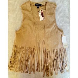 Faux Suede fringe vest